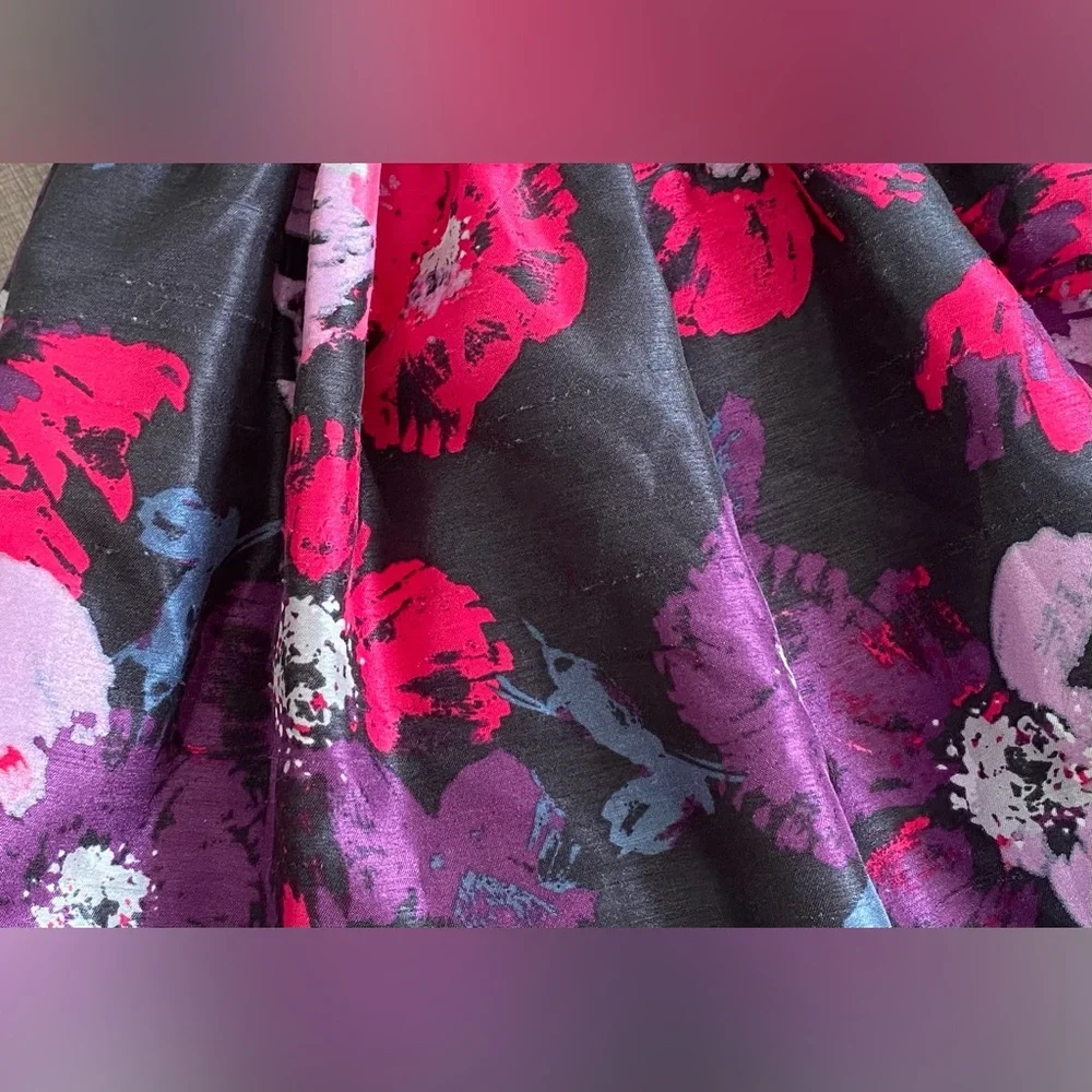 Gymboree Hot Pink Black Purple Lavender Floral Poppy Tulle Dress Girl’s Size 8